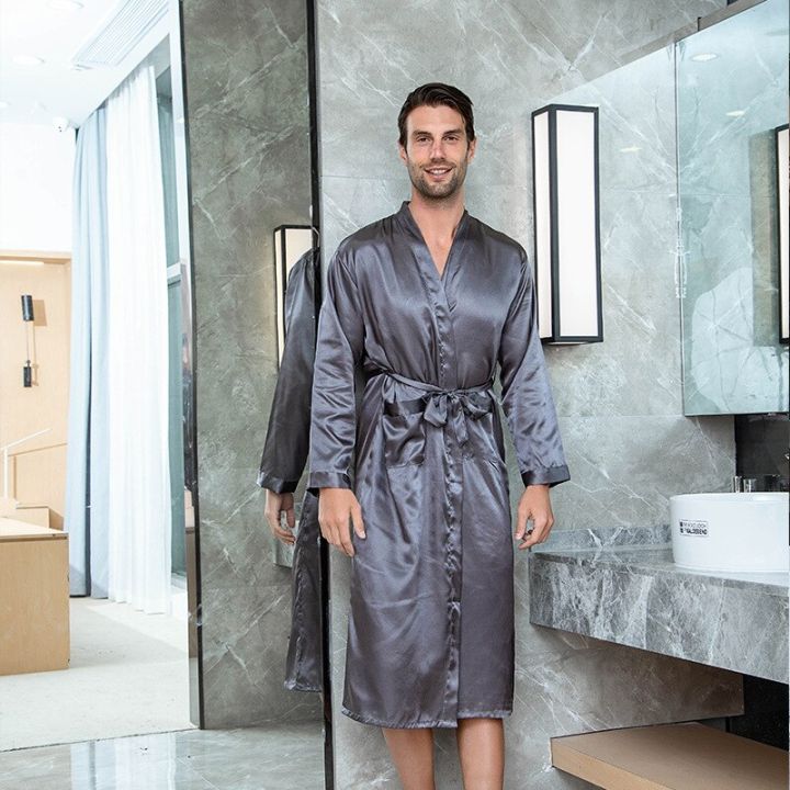 Groomsman Robe Summer Casual Sleepwear V-neck Kimono Yukata Bathrobe ...