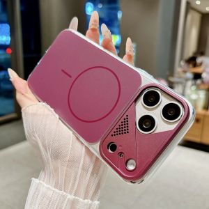 Luxury Matte Camera Protection For iPhone 17 16 15 14 13 12 11 Pro Max For Magsafe Charge Magnetic Shockproof Bumper Soft Cover