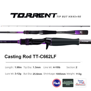 PURELURE TORRENT All Fuji General Lure Rod High Carbon Long Casting Spinning Casting Fishing Rod Fuji Alconite Ring Fuji Reel Combo Fast Action