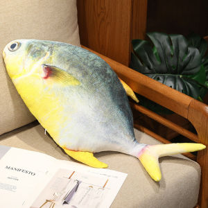 JOJO CASTLE Giant Size Simulation Funny Fish Plush Toys 40/60/80/100cm Stuffed Soft Animal Pacific saury Tuna Salmon Grouper Autumn Saury Pillow Creative Sleep Cushion Birthday Gift