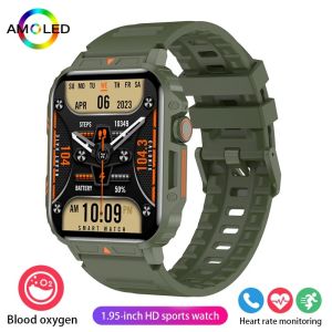 🎁 【Readystock】 + FREE Shipping 🎁 2024 New 1.95  Outdoor Military Smart Watch Men Bluetooth Call Smartwatch For Xiaomi Android IOS IP68 Waterproof Women Watches