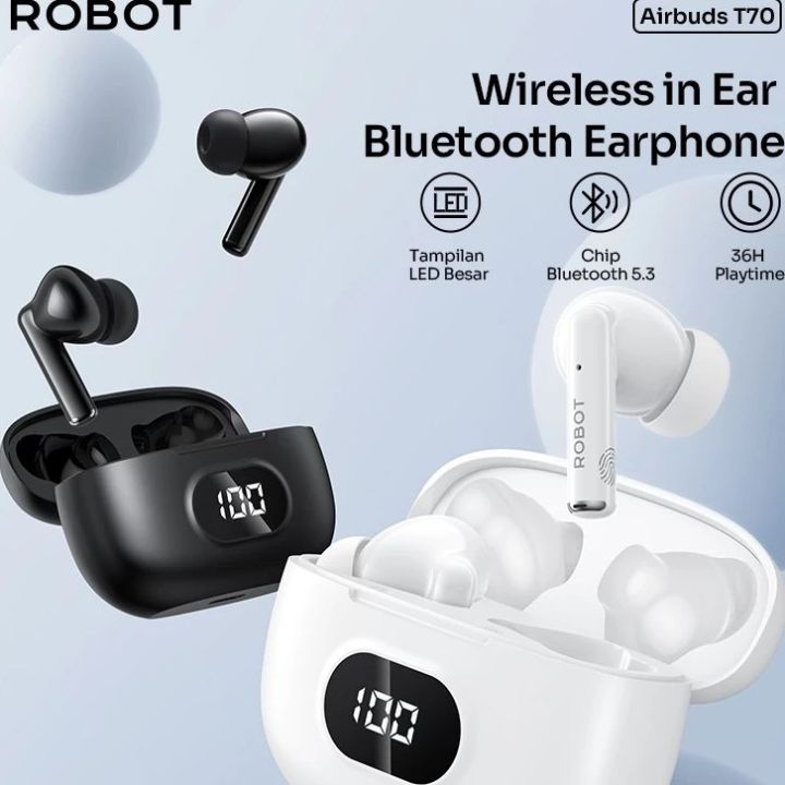 Robot TWS Original Wireless/Bluetooth Earphone Airbuds T70 True