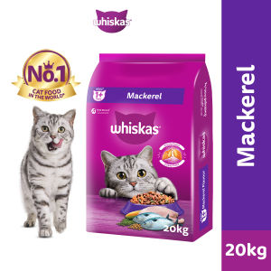 WHISKAS Dry Cat Food for Adult Cat - Mackerel Flavor 20kg