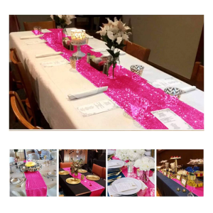 Add to Your Table with a Sequins Table Runner Stylish Pink Table Runner for Dining Table Decoration