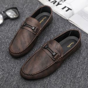 TOP TREND PH  (ADD 2 SIZE) PU Leather Loafers for Men – Comfortable Breathable in Black and Brown footwear