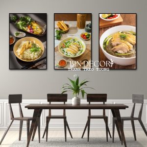 (HCM)Tranh treo tường trang trí decor quán cơm gà phở gà miến gà kèm đinh chuyên dụng
