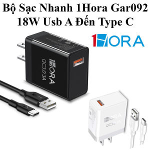 Bộ Sạc Nhanh 1Hora Gar092 Qc3.0 3A Usb Type-C Sạc Điện Thoại Máy Tính Bảng Dây Dài 1M