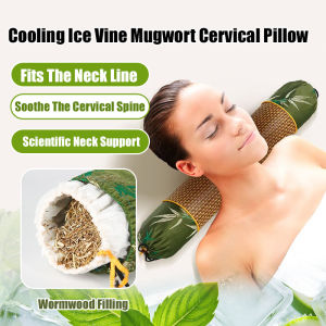 Summer Cool Ice Vine Wormwood Cervical Pillow Protect Cervical Vertebra Wormwood Pillow 凉感冰藤艾草颈椎枕