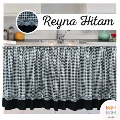 Gorden Kolong Dapur Pita Polkadot Murah Tirai Kolong Dapur Korden Wastafel