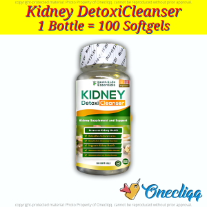 Kidney Detox Cleanser for Kidney Stone Prevention & Urinary Tract Health | FDA Approved | 1 Bottle - 100 Softgels