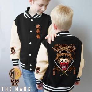 Varsity Jaket Baseball Anak Motif Naga Yakuza Jepang Usia 7-15 Tahun Laki Laki Perempuan Jaket Bomber Anak