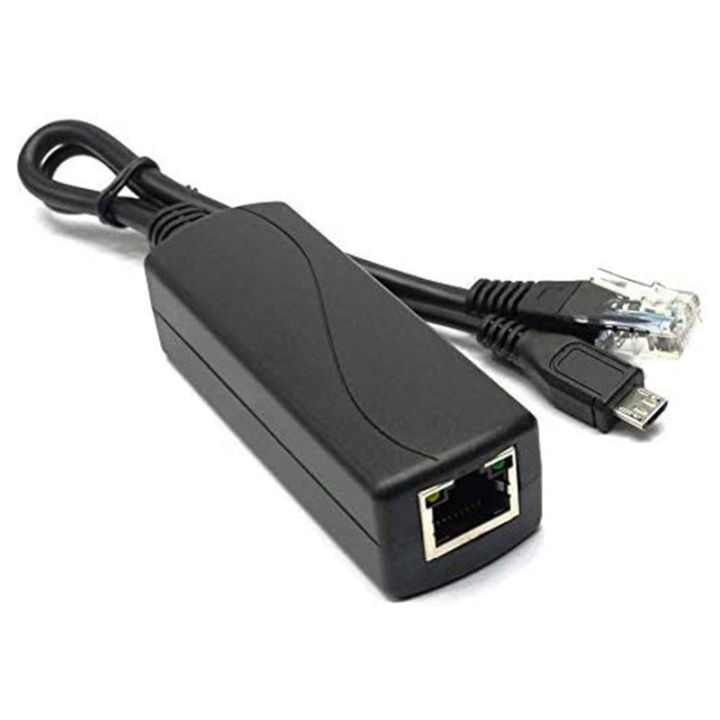 DSLRKIT Active PoE Splitter 48V To 5V 2.4A Micro USB Pour Raspberry Pi Et Caméras IP