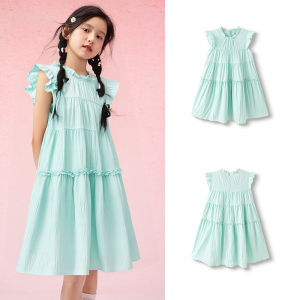Balabala váy con gái Đầm trẻ em 2025 mùa hè mới trẻ lớn ngọt ngào xù váy chữ A