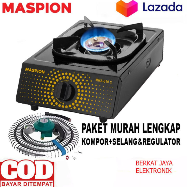 Maspion MSP MKS810C Kompor Gas Stove Teflon Non-stick Coating Anti Lengket 1Tungku/Single Burner LPG