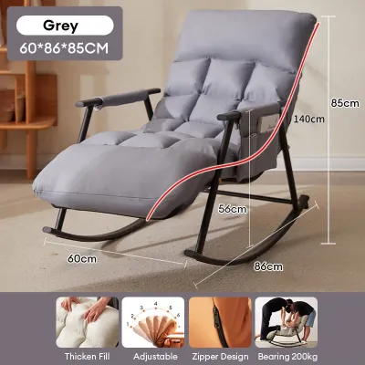 【In Stock-ships within 24H】Leisure Rocking Chair Home Reclining Chair Sofa Chair Bedroom Living Room Nap Balcony Lazy Chair Rocking Sofa Chair