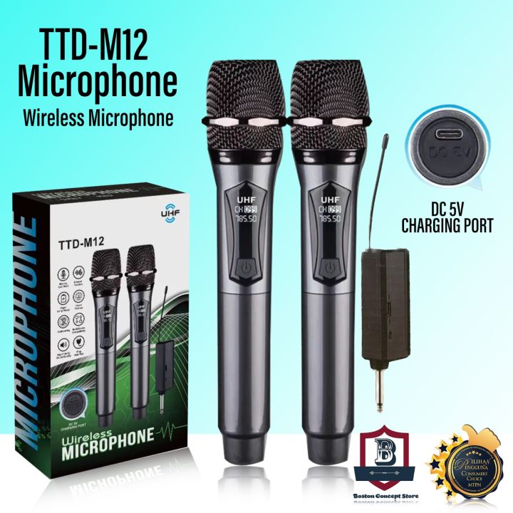 Professional Rechargeable Wireless Microphone Karaoke Dynamic Vocal  Microphone Microfono Mikrofon UHF Karaoke Handheld