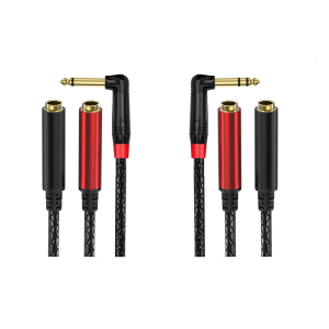 Gold Plated 6.35mm Y Splitter Cable Male to 2x6.35mm Female Adapter Speaker Headphone Extension Cable Splitter