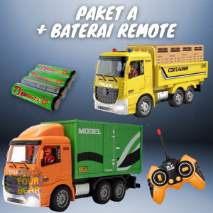 Mainan Remote Control Super Truk Kontainer 2in1 6Channel Skala 1:20 RC Bonus Kabel USB