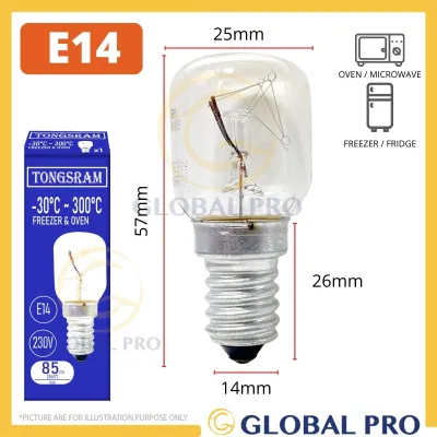 1PC THL / TONGSRAM E12/E14 15W Warm Light Effect Tabular Lamp Salt lamp Refrigerator Light Bulb Lampu Mesin Jahit 盐晶灯