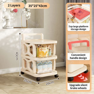 Multi-layer storage trolley snack storage rack Baby products storage cabinet Floor removable baby toy storage rack