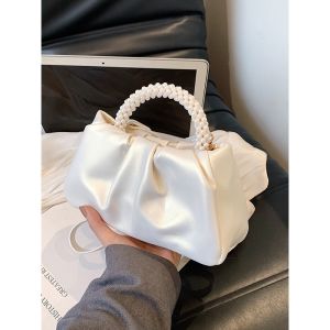 Tas Wanita Handbag Shoulder Bag Bahu Fashion Tas Selempang Wanita Import Tas Jinjing Awan Lipat Mutiara Mutiara / Tas Selempang Kulit Wanita Tas Cewek Dompet Hp Mini Slingbag