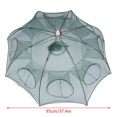 SHNGki 4 6 8 lỗ xách tay tự động ráp lưới đánh cá tôm lồng Nylon cá bẫy đúc Net đúc gấp cua bẫy công cụ đánh cá