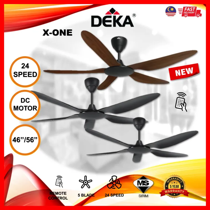 DEKA X-ONE XONE DC motor 46INCH 56INCH ceiling fan kipas cooling black dark wood
