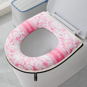 BESTOURO Thickened Toilet Seat Pad Universal Waterproof Zipper Toilet Cover Removable Toilet Cushion