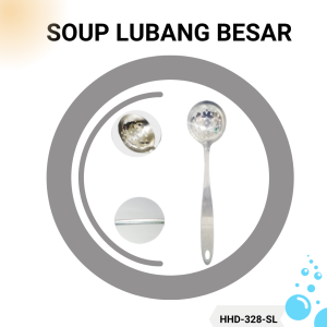 Centong Soup Lubang Besar Sutil Bolong Peralatan Masak Dapur Anti Lengket Sendok Sayur Stainless Steel Tahan Panas Alat Masak Serbaguna Untuk Menggoreng Meniris dan Menyajikan Makanan Cocok Untuk Rumah Tangga Restoran dan Katering Desain Ergonomis Kuat Aw
