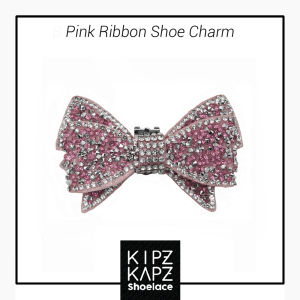 KIPZKAPZ SHOE CHARM - SCF6 - PINK RIBBON CRYSTAL SPARKLING
