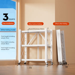 Foldable Rack Kitchen Rack With Wheels Movable Kitchen Organizer Rack Metal Rack Shelves Household Storage Rack