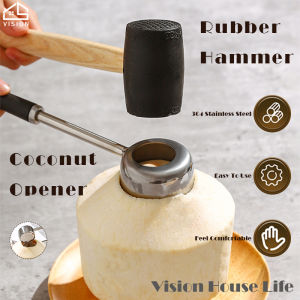 Vision Stainless Steel Coconut Opener Coconut Hammer Stainless Steel Coconut Meat Removal Scraper Grater Coconut Shell Breaker Machine Coconut Opener Tool