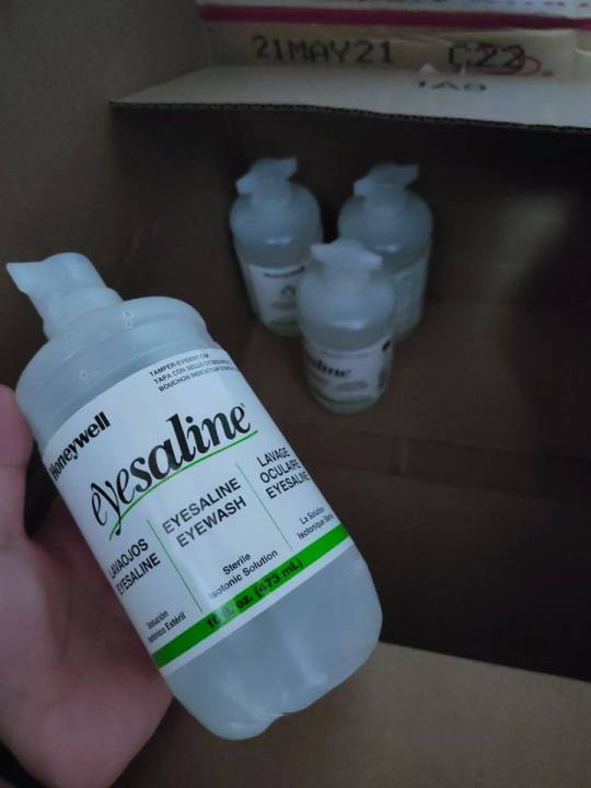 "Sperian Eyesaline emenrgency eyewash solution 16OZ Sterile eyewash