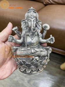 Tượng Phật Voi Ganesha Thái Lan Bằng Đồng Mạ Bạc Các Tư Thế Phong Thủy