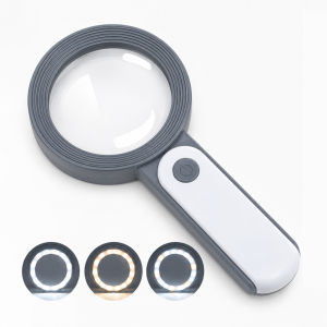 Premium 30X Magnifying Glass 18 LED Illuminated Handheld Magnifier Eye Protection 3 Modes Light Dimmable for Seniors Reading Small Print Antique Stamp Jewelry
