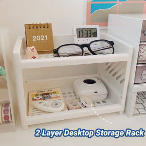 2 Layers Simple Folding Desktop Storage Rack Shelf Table Organizer Cosmetic Jewelry Organizer Rack