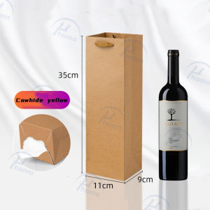 Premium Quality Wine Paper Bag Giveaways Flower Paper Bag Kraft Material Wine Paper Bag Wine Box Gift Bag Wine Packaging