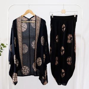 ONE SET BATIK WANITA MODERN SETELAN CELANA PANJANG BATIK SET BATIK KULOT BATIK LEBARAN BATIK KONDANGAN - OUTER PIRINGAN KULOT WALET