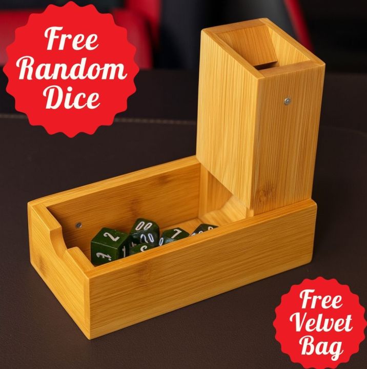 Dice Tower | bamboo | wood | dice | หอทอย | ลูกเต๋า Dice For DnD D&D ...