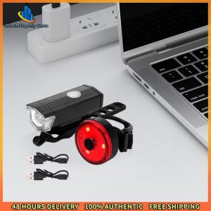 Vktech Bike Tail Light & Headlight Bike Rear Light Waterproof Cycling Tail Lamp Rechargeable LED Riding Warning Light 3 Modes for Outdoor Cycling