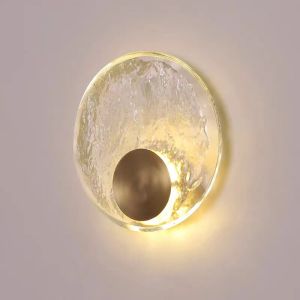 SXH  New Nordic Post-Modern Light Luxury Crystal All-Copper Wall Lamp Designer Style Simple Bedroom Bedside Bathroom Mirror Light