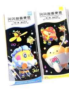 Buku Lukisan Gores Kanak Kanak Buku DIY Scratcher Kartun Comel Kuromi Buku Kreatif Seni Tangan Perempuan Sanrio Scratch Painting Off Paper Note Pad DIY Kids Kiuromi Gift三丽鸥刮刮画便签本儿童画画diy手工玩具女孩蛋仔派对闪闪刮画纸 B018