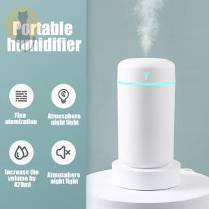 [✅SG Ready Stock] Portable 420ml Air Humidifier Aroma Oil Humidificador for Home Car with Colorful Soft Night Light 车载加湿器