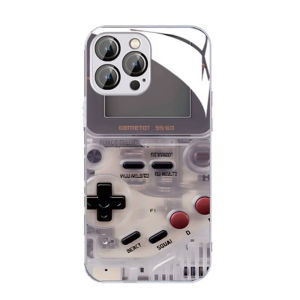 Case For iPhone 16 Pro Max 15 Pro Max 14ProMax 13Pro 12Pro Glass Back Lens Protect Soft Frame iPhone11ProMax XSMax Retro game console pattern