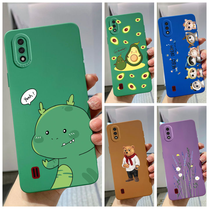 Cute Dinosaur Case For Samsung Galaxy A01 Casing SM A015F Straight