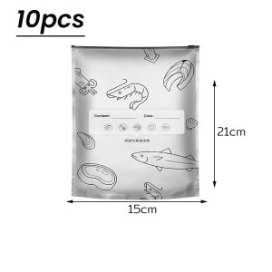 LoviRa 10Pcs/Pack Aluminum Foil Food Bag Leakproof Freezer Kitchen Fresh-keeping Reusable Bags