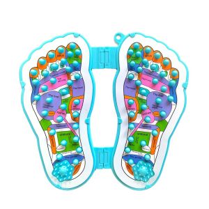 SINGLE Adults Foldable Portable Walk Massager Plate Board Foot Stone Toe Pressure Pain Reliever Acupuncture Therapy Tool Plantar Massager Reflexology Massage Mat Foot Acupressure Point Massager Foot Massage Pad