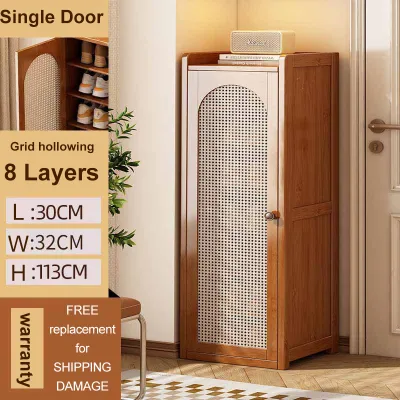 Solid Wood Modern Living Room Storage Shoe Cabinet with Door Home Furniture