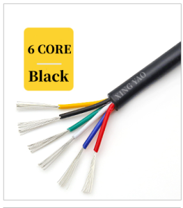 UL2464 Black Signal Wire Royal Cord Speaker Wire PVC Insulation Sheath Cable 5M 22AWG 2 3 4 5 6 7 8 9 10Core