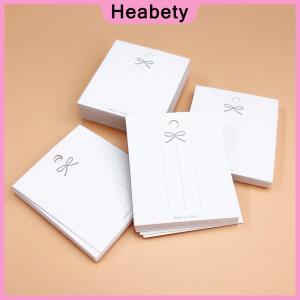 Heabety 50PCS White Hairpin Card Trinket Bow Display Cards Cardboard Packing Paper